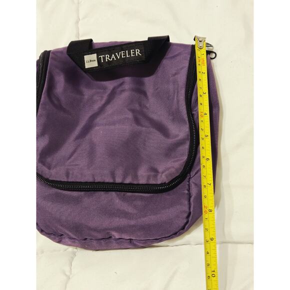 Vtg L.L. Bean Hanging Travel Purple Bag Toiletries Shaving Nylon Swivel Hook - Picture 3 of 8
